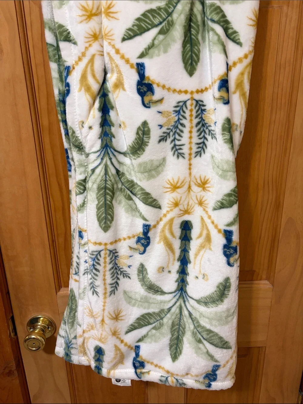Tommy Bahama Ivory, Green, Gold & Blue Tropical Plush Throw